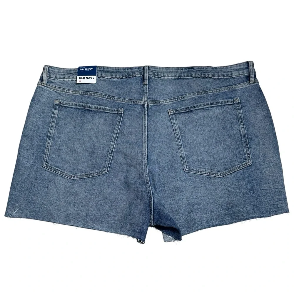 NEW Old Navy‎ High-Rise OG Straight Distressed Jean Shorts Capsule Summer 28